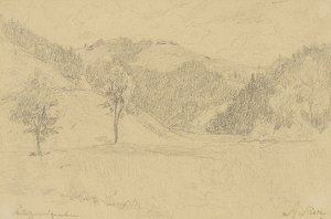 丘陵の風景 作： Albert Anker